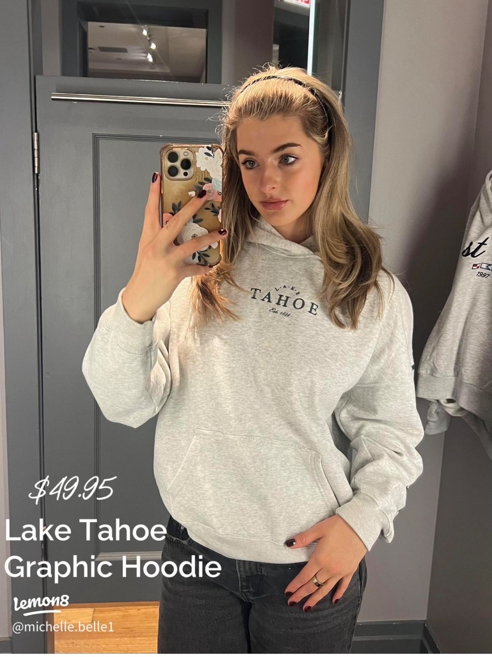 Hollister Lake Tahoe Graphic Hoodie - Light Gray